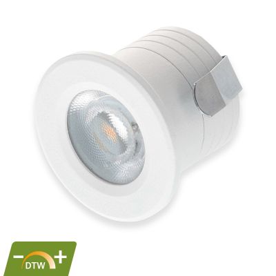 Spot încastrat mini alb din aluminiu, Philomena, 2W, LED cu intensitate variabilă până la cald, IP44