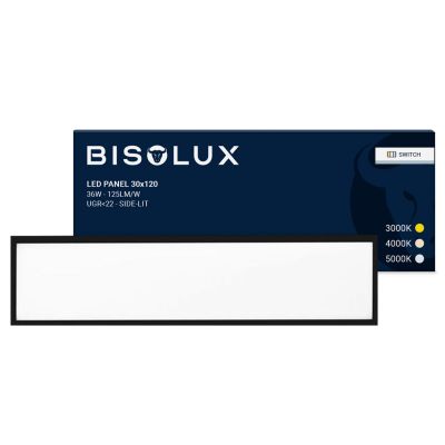 Panou LED negru 120x30 cm - 125 lm/W - UGR<22 - Alb reglabil - Iluminare laterală