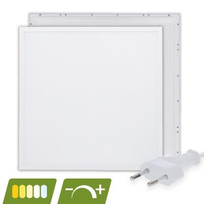 Panou LED 62x62 - 30W - întrerupător alb - UGR<18 - reglabil - iluminare din spate