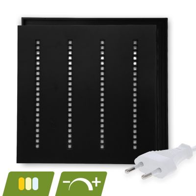 Panou LED negru cu lavură 60x60 - 30W - întrerupător alb - reglabil intensitate luminosă - UGR <16