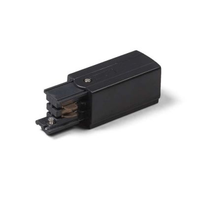 Conector de alimentare pentru iluminat pe șină trifazat, dreapta, negru, Pro