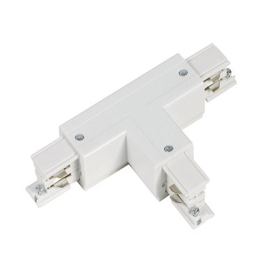 Conector în formă de T pentru iluminat pe șină trifazat, stânga 1, alb, Pro