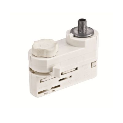 Adaptor suspendat pentru iluminat pe șină trifazat, alb, Pro