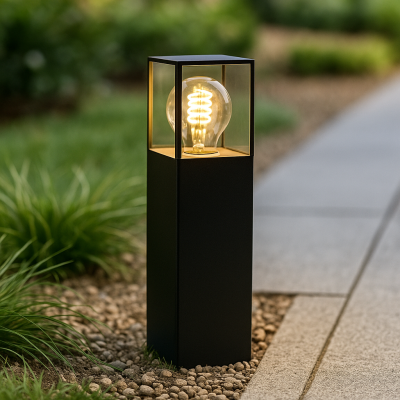 Lampă exterior neagră modernă, Sanel, IP44