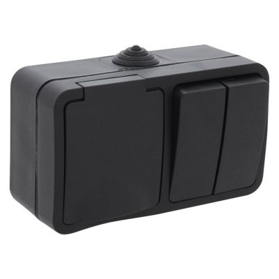 Priză și întrerupător combinate Q-Link, serie rezistentă la stropire cu apă, împământare de protecție