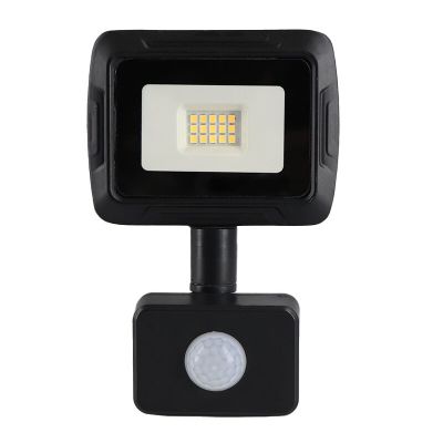 Proiector cu senzor negru din aluminiu, Miro, 10W, LED 3000K, IP65
