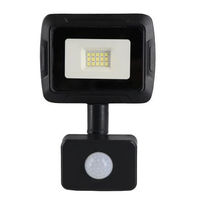 Proiector cu senzor negru din aluminiu, Miro, 10W, LED 6000K, IP65