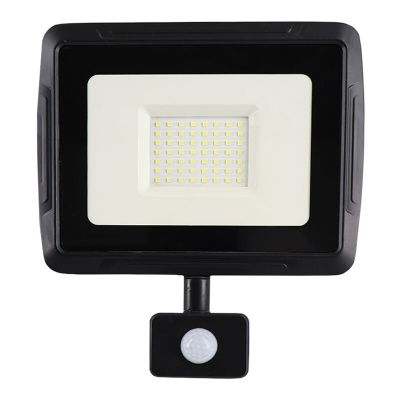 Proiector cu senzor negru din aluminiu, Miro, 50W, LED 6000K, IP65