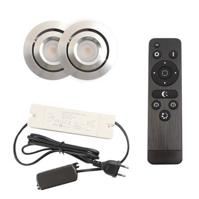 Spot încastrat pentru foișor din aluminiu crom, Rona, 3W, LED 2700K, IP44, con telecomando