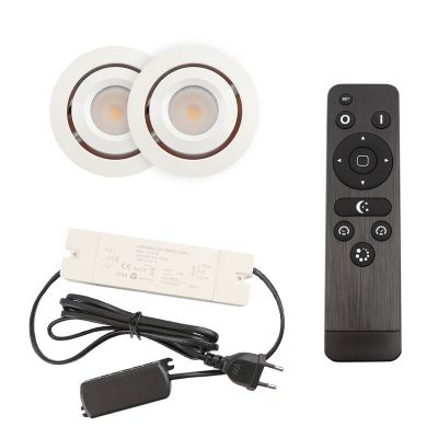 Spot încastrat pentru foișor din aluminiu alb, Rona, 3W, LED 2700K, IP44, con telecomando