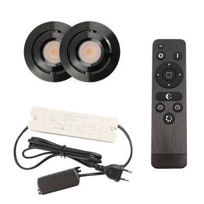 Spot încastrat pentru foișor din aluminiu negru, Rona, 3W, LED 2700K, IP44, con telecomando