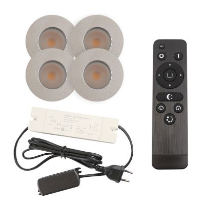 Spot încastrat pentru foișor din aluminiu crom, Dico, 3W, LED 2700K, IP65, con telecomando