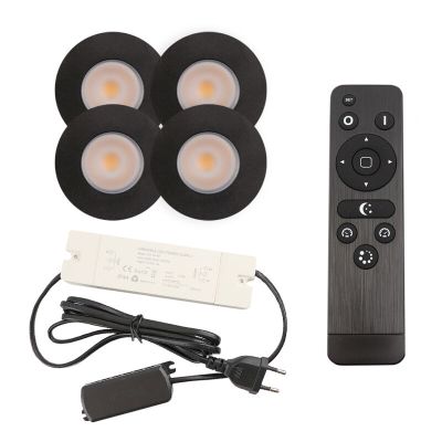 Spot încastrat pentru foișor din aluminiu negru, Dico, 3W, LED 2700K, IP65, con telecomando