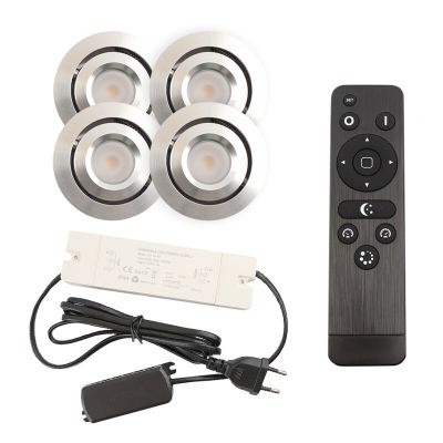 Spot încastrat pentru foișor din aluminiu crom, Rona, 3W, LED 2700K, IP44, con telecomando