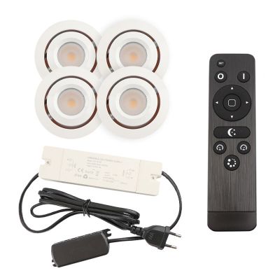 Spot încastrat pentru foișor din aluminiu alb, Rona, 3W, LED 2700K, IP44, con telecomando