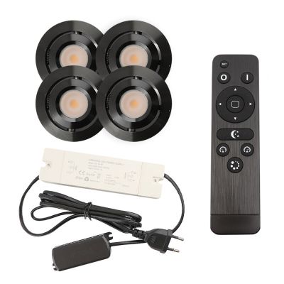 Spot încastrat pentru foișor din aluminiu negru, Rona, 3W, LED 2700K, IP44, con telecomando