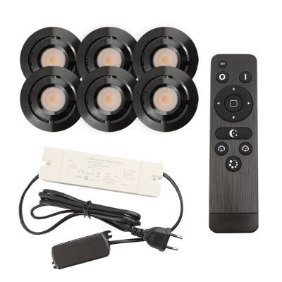 Spot încastrat pentru foișor din aluminiu negru, Rona, 3W, LED 2700K, IP44, con telecomando