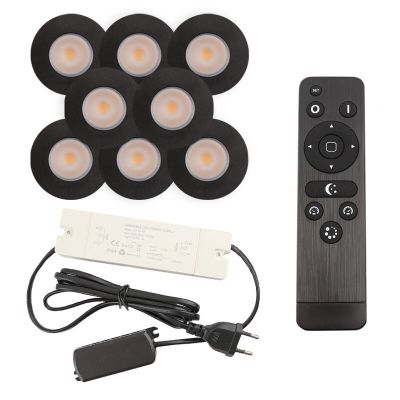 Spot încastrat pentru foișor din aluminiu negru, Dico, 3W, LED 2700K, IP65, con telecomando