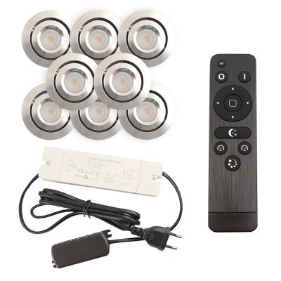 Spot încastrat pentru foișor din aluminiu crom, Rona, 3W, LED 2700K, IP44, con telecomando