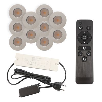 Spot încastrat pentru foișor din aluminiu crom, Dico, 3W, LED 2700K, IP65, con telecomando