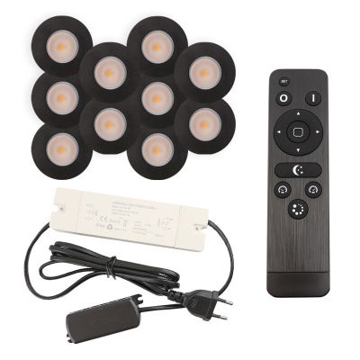 Spot încastrat pentru foișor din aluminiu negru, Dico, 3W, LED 2700K, IP65, con telecomando