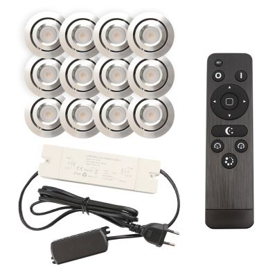 Spot încastrat pentru foișor din aluminiu crom, Rona, 3W, LED 2700K, IP44, con telecomando