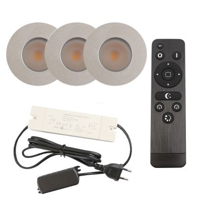 Spot încastrat pentru foișor din aluminiu crom, Dico, 3W, LED 2700K, IP65, con telecomando
