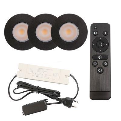 Spot încastrat pentru foișor din aluminiu negru, Dico, 3W, LED 2700K, IP65, con telecomando