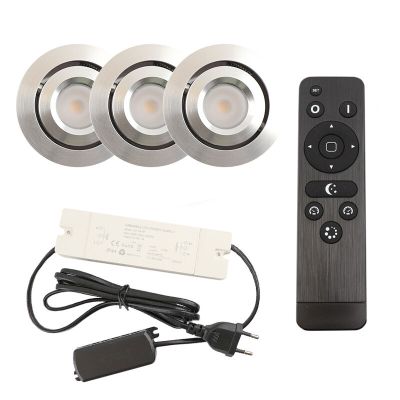 Spot încastrat pentru foișor din aluminiu crom, Rona, 3W, LED 2700K, IP44, con telecomando