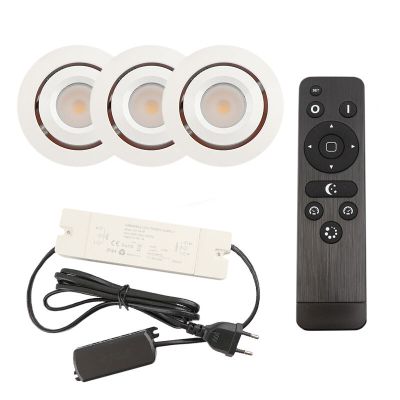 Spot încastrat pentru foișor din aluminiu alb, Rona, 3W, LED 2700K, IP44, con telecomando