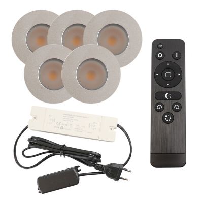 Spot încastrat pentru foișor din aluminiu crom, Dico, 3W, LED 2700K, IP65, con telecomando