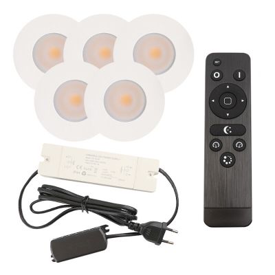 Spot încastrat pentru foișor din aluminiu alb, Dico, 3W, LED 2700K, IP65, con telecomando
