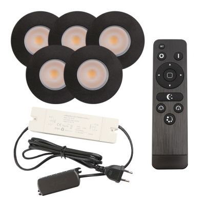 Spot încastrat pentru foișor din aluminiu negru, Dico, 3W, LED 2700K, IP65, con telecomando
