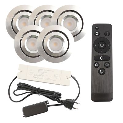 Spot încastrat pentru foișor din aluminiu crom, Rona, 3W, LED 2700K, IP44, con telecomando