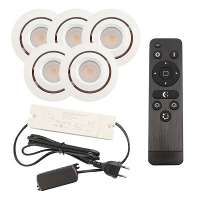 Spot încastrat pentru foișor din aluminiu alb, Rona, 3W, LED 2700K, IP44, con telecomando