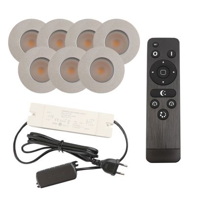 Spot încastrat pentru foișor din aluminiu crom, Dico, 3W, LED 2700K, IP65, con telecomando