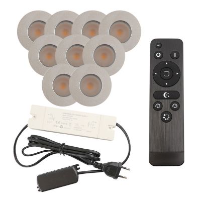 Spot încastrat pentru foișor din aluminiu crom, Dico, 3W, LED 2700K, IP65, con telecomando