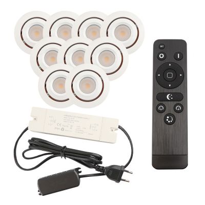 Spot încastrat pentru foișor din aluminiu alb, Rona, 3W, LED 2700K, IP44, con telecomando