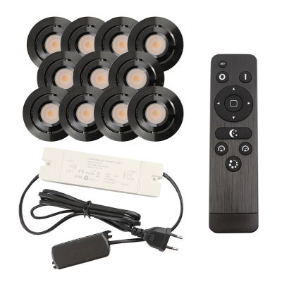 Spot încastrat pentru foișor din aluminiu negru, Rona, 3W, LED 2700K, IP44, con telecomando