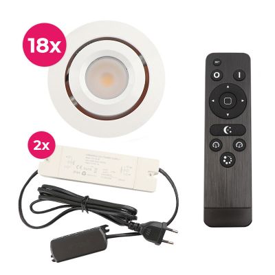 Spot încastrat pentru foișor din aluminiu alb, Rona, 3W, LED 2700K, IP44, con telecomando