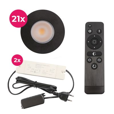 Spot încastrat pentru foișor din aluminiu negru, Dico, 3W, LED 2700K, IP65, con telecomando