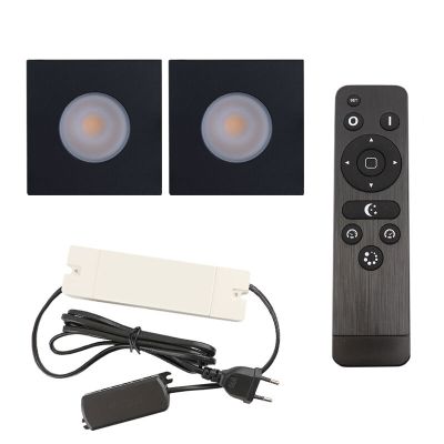 Spot încastrat pentru foișor din aluminiu negru, Dico, 6W, LED 2700K, IP65, con telecomando