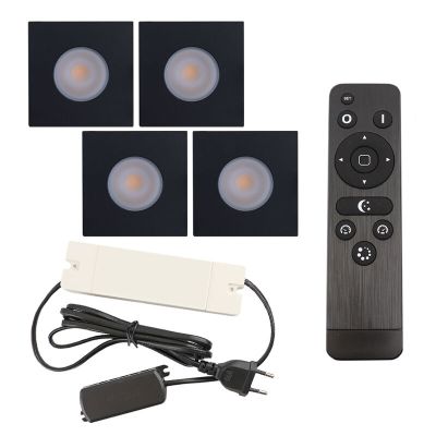 Spot încastrat pentru foișor din aluminiu negru, Dico, 12W, LED 2700K, IP65, con telecomando
