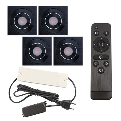 Spot încastrat pentru foișor din aluminiu negru, Rona, 12W, LED 2700K, IP44, con telecomando