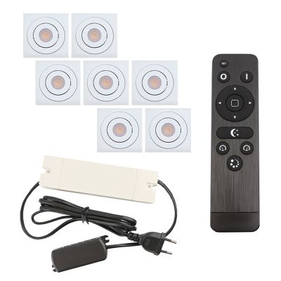 Spot încastrat pentru foișor din aluminiu alb, Rona, 21W, LED 2700K, IP44, con telecomando