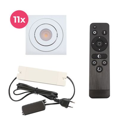 Spot încastrat pentru foișor din aluminiu alb, Rona, 33W, LED 2700K, IP44, con telecomando