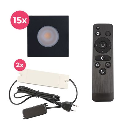 Spot încastrat pentru foișor din aluminiu negru, Dico, 45W, LED 2700K, IP65, con telecomando