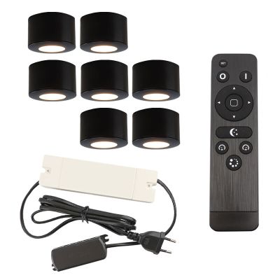 Aplică tavan pentru foișor din aluminiu neagră, Vasso, 21W, LED 2700K, IP44, con telecomando