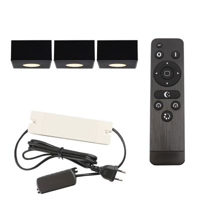 Aplică tavan pentru foișor din aluminiu neagră, Fredo, 9W, LED 2700K, IP44, con telecomando