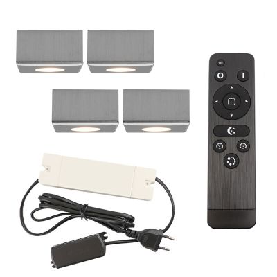 Aplică tavan pentru foișor din aluminiu crom, Fredo, 12W, LED 2700K, IP44, con telecomando